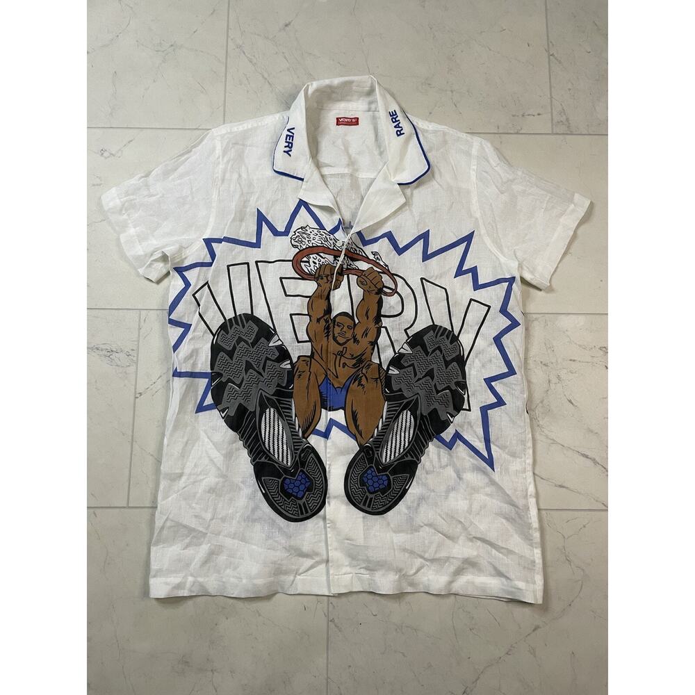 VERY RARE MENS DUNK BIG GRAPHIC BASKETBALL LINEN SHIRT SIZE XL RARE
